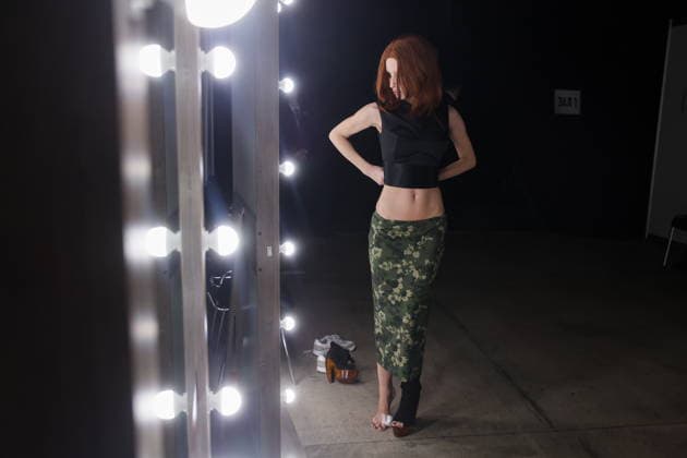 RUSSIA, MOSCOW - MARCH 16, 2026: A model is seen before a runway show for Capparel as part of the 6th Moscow Fashion Week at the Manege Central Exhibition Hall (Moscow Manege) Moscow Russia  - ZUMAt113 20260316_zaa_t113_398 Copyright: xArinaxAntonovax