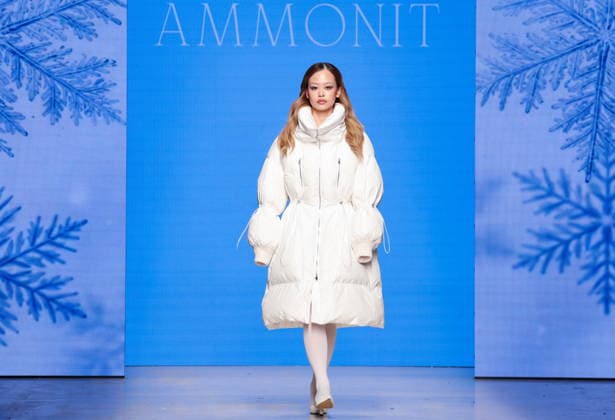 RUSSIA, MOSCOW - MARCH 16, 2026: A model showcases creations during a runway show for Ammonit as part of the 6th Moscow Fashion Week at the Manege Central Exhibition Hall (Moscow Manege). Valery Sharifulin TASS  90143811