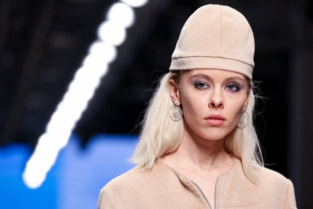 RUSSIA, MOSCOW - MARCH 16, 2026: A model showcases creations during a runway show for Ammonit as part of the 6th Moscow Fashion Week at the Manege Central Exhibition Hall (Moscow Manege). Valery Sharifulin TASS  90143564