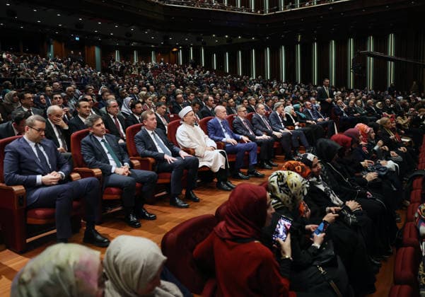 Turkish President Recep Tayyip Erdogan ANKARA, TURKIYE – MARCH 16: (----EDITORIAL USE ONLY - MANDATORY CREDIT - TURKISH PRESIDENCY MURAT KULA HANDOUT - NO MARKETING NO ADVERTISING CAMPAIGNS - DISTRIBUTED AS A SERVICE TO CLIENTS----) Turkish President Recep Tayyip Erdogan attends the Holy Quran Recitation Competition Awards Ceremony at the Bestepe Nation’s Exhibition Hall in Ankara, Turkiye on March 16, 2026. Turkish Presidency Murat Kula Anadolu Ankara Turkey. Editorial use only. Please get in touch for any other usage.  Copyright: x2026xAnadoluxTurkishxPresidencyx xMuratxKulax