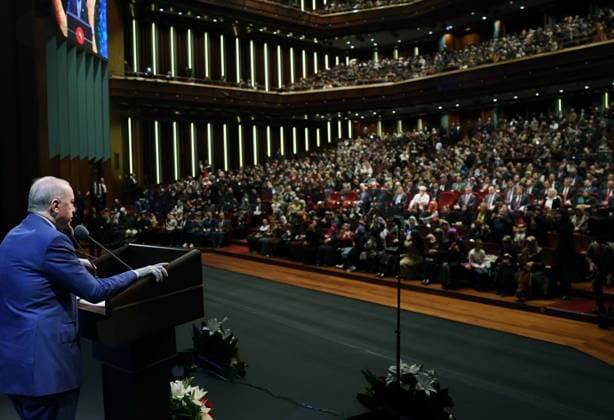 Turkish President Recep Tayyip Erdogan ANKARA, TURKIYE – MARCH 16: (----EDITORIAL USE ONLY - MANDATORY CREDIT - TURKISH PRESIDENCY MURAT KULA HANDOUT - NO MARKETING NO ADVERTISING CAMPAIGNS - DISTRIBUTED AS A SERVICE TO CLIENTS----) Turkish President Recep Tayyip Erdogan delivers a speech during Holy Quran Recitation Competition Awards Ceremony at the Bestepe Nation’s Exhibition Hall in Ankara, Turkiye on March 16, 2026. Turkish Presidency Murat Kula Anadolu Ankara Turkey. Editorial use only. Please get in touch for any other usage.  Copyright: x2026xAnadoluxTurkishxPresidencyx xMuratxKulax