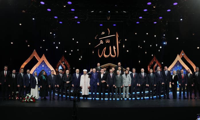 Turkish President Recep Tayyip Erdogan ANKARA, TURKIYE – MARCH 16: (----EDITORIAL USE ONLY - MANDATORY CREDIT - TURKISH PRESIDENCY MURAT KULA HANDOUT - NO MARKETING NO ADVERTISING CAMPAIGNS - DISTRIBUTED AS A SERVICE TO CLIENTS----) Turkish President Recep Tayyip Erdogan attends the Holy Quran Recitation Competition Awards Ceremony at the Bestepe Nation’s Exhibition Hall in Ankara, Turkiye on March 16, 2026. Turkish Presidency Murat Kula Anadolu Ankara Turkey. Editorial use only. Please get in touch for any other usage.  Copyright: x2026xAnadoluxTurkishxPresidencyx xMuratxKulax