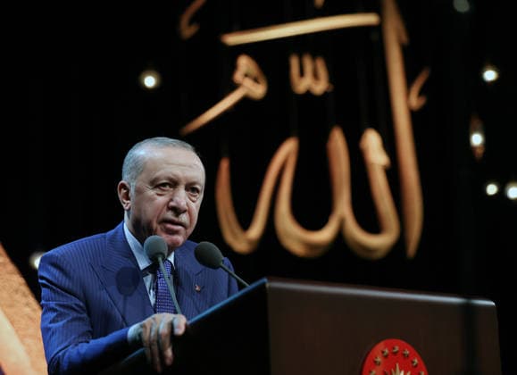 Turkish President Recep Tayyip Erdogan ANKARA, TURKIYE – MARCH 16: (----EDITORIAL USE ONLY - MANDATORY CREDIT - TURKISH PRESIDENCY MURAT KULA HANDOUT - NO MARKETING NO ADVERTISING CAMPAIGNS - DISTRIBUTED AS A SERVICE TO CLIENTS----) Turkish President Recep Tayyip Erdogan delivers a speech during Holy Quran Recitation Competition Awards Ceremony at the Bestepe Nation’s Exhibition Hall in Ankara, Turkiye on March 16, 2026. Turkish Presidency Murat Kula Anadolu Ankara Turkey. Editorial use only. Please get in touch for any other usage.  Copyright: x2026xAnadoluxTurkishxPresidencyx xMuratxKulax