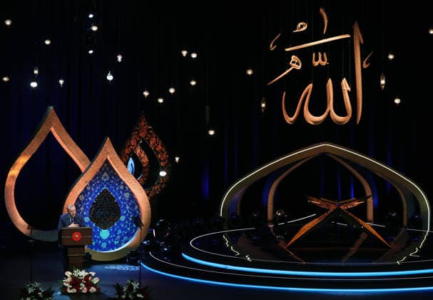 Turkish President Recep Tayyip Erdogan ANKARA, TURKIYE – MARCH 16: (----EDITORIAL USE ONLY - MANDATORY CREDIT - TURKISH PRESIDENCY MURAT KULA HANDOUT - NO MARKETING NO ADVERTISING CAMPAIGNS - DISTRIBUTED AS A SERVICE TO CLIENTS----) Turkish President Recep Tayyip Erdogan delivers a speech during Holy Quran Recitation Competition Awards Ceremony at the Bestepe Nation’s Exhibition Hall in Ankara, Turkiye on March 16, 2026. Turkish Presidency Murat Kula Anadolu Ankara Turkey. Editorial use only. Please get in touch for any other usage.  Copyright: x2026xAnadoluxTurkishxPresidencyx xMuratxKulax