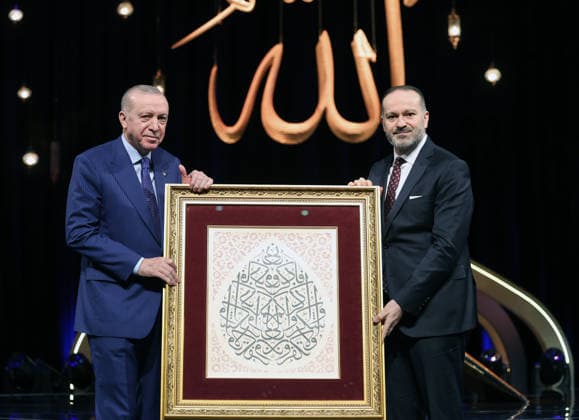 Turkish President Recep Tayyip Erdogan ANKARA, TURKIYE – MARCH 16: (----EDITORIAL USE ONLY - MANDATORY CREDIT - TURKISH PRESIDENCY MURAT KULA HANDOUT - NO MARKETING NO ADVERTISING CAMPAIGNS - DISTRIBUTED AS A SERVICE TO CLIENTS----) Turkish President Recep Tayyip Erdogan attends the Holy Quran Recitation Competition Awards Ceremony at the Bestepe Nation’s Exhibition Hall in Ankara, Turkiye on March 16, 2026. Turkish Presidency Murat Kula Anadolu Ankara Turkey. Editorial use only. Please get in touch for any other usage.  Copyright: x2026xAnadoluxTurkishxPresidencyx xMuratxKulax