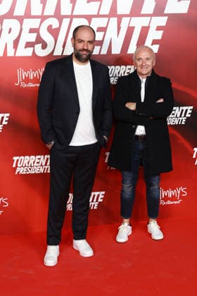 Premier of the film Torrente Presidente Daniel Fernandez and Xavier Deltell during the premiere of the film Torrente Presidente at the Cines Callao, on March 16, 2026, in Madrid Spain Filmmaker Santiago Segura returns this Friday, March 13, to Spanish cinemas with Torrente Presidente , the sixth installment of his successful saga that began in 1998 with Torrente, el brazo tonto de la ley CINEMA PREMIERE GENTE José Madrid Madrid Madrid Espana  Copyright: xJosÃ xRuizx 7372640