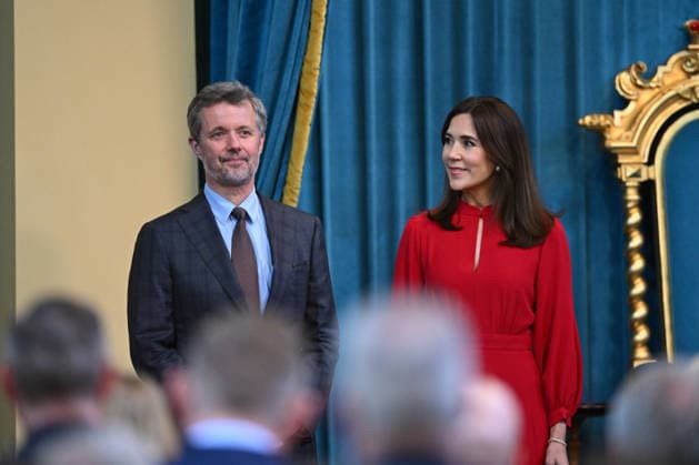 DENMARK ROYALS AUSTRALIA VISIT, Denmark s King Frederik X and Queen Mary on stage during the business reception at Government House in Melbourne, Tuesday, March 17, 2026. ( NO ARCHIVING Melbourne Victoria Australia  Copyright: xJamesxRossx 20260317143797222175