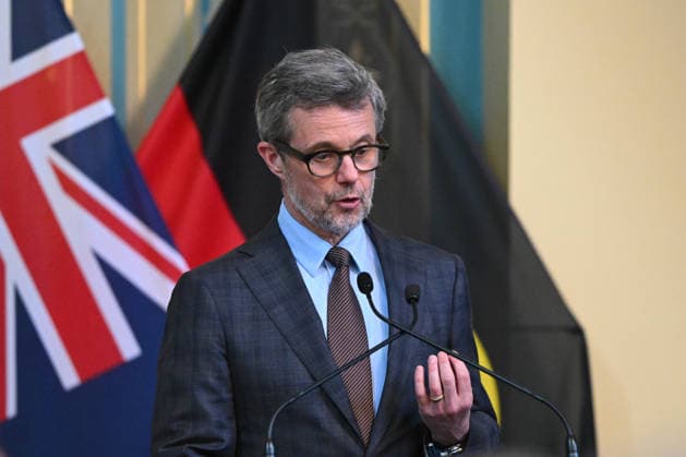DENMARK ROYALS AUSTRALIA VISIT, Denmark s King Frederik X speaks during the business reception at Government House in Melbourne, Tuesday, March 17, 2026. ( NO ARCHIVING Melbourne Victoria Australia  Copyright: xJamesxRossx 20260317124815088510