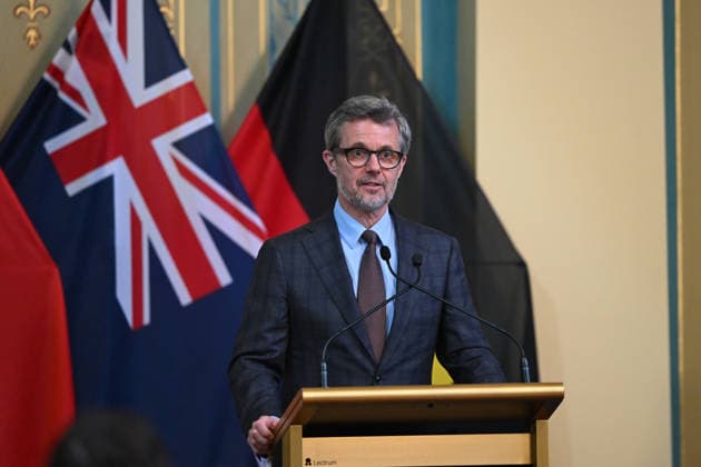 DENMARK ROYALS AUSTRALIA VISIT, Denmark s King Frederik X speaks during the business reception at Government House in Melbourne, Tuesday, March 17, 2026. ( NO ARCHIVING Melbourne Victoria Australia  Copyright: xJamesxRossx 20260317173603802330