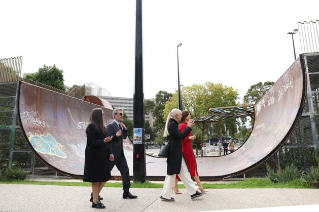 DENMARK ROYALS AUSTRALIA VISIT, DenmarkÕs King Frederik X (2nd eft) and Queen Mary (right) tour the Prahran redevelopment project and walk to Sophia at The Prahran Arcade with VictoriaÕs Minister for Planning, Harriet Shing (left), and Australian architect Jill Garner in Melbourne on Tuesday, March 17, 2026. ( Melbourne Victoria AUSTRALIA  Copyright: xMartinxKeepx 20260317186366235622