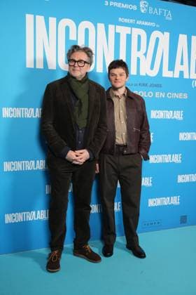 British director Kirk Jones and actor Robert Aramayo attend the Incontrolable (I Swear) premiere at Cines Verdi on March 16, 2026 in Madrid, Spain Cordon Press 