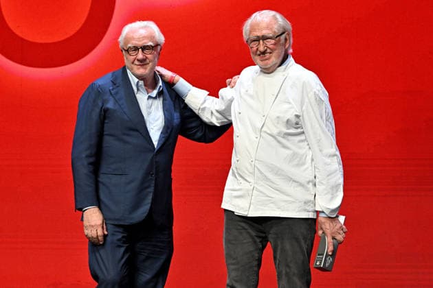 Chef Alain Ducasse and Chef Pierre Gagnaire who received the Chef Mentor award Michelin Star Awards Ceremony 2026 at the Grimaldi Forum in Monaco on March 16, 2026 1 star, 7 new 2 stars and 1 new 3 star for the 2026 edition Bruno Bebert Bestimage Michelin Star Awards Ceremony 2026 at the Grimaldi Forum in Monaco on March 16, 2026 Monaco Monaco  Copyright: xBrunoxBebertx xBestimagexBrunoxBebertx xBestimagex