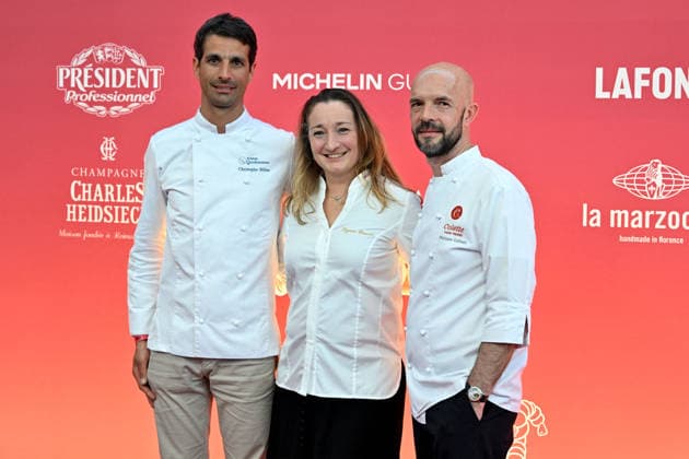 Les chefs Christophe Billau, Virginie Basselot et Philippe Colinet Cérémonie des remises des Etoiles Michelin 2026 au Grimaldi Forum à Monaco le 16 mars 2026 1 étoile, 7 nouveaux 2 étoiles et 1 nouveau 3 étoiles pour lédition 2026 Bruno Bebert Bestimage Michelin Star Awards Ceremony 2026 at the Grimaldi Forum in Monaco on March 16, 2026 Monaco Monaco Monaco  Copyright: xBrunoxBebertx xBestimagexBrunoxBebertx xBestimagex