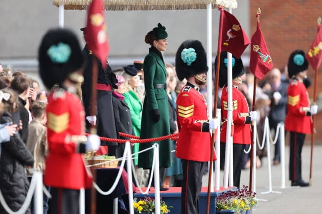 . 17 03 2026. Aldershot , United Kingdom. Kate Middleton, the Princess of Wales, at the Irish Guards at St.Patrick s Day Parade in Aldershot, United Kingdom.  xStephenxLockx xi-Imagesx IIM-26638-0001