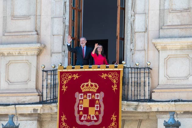 The King and Queen of Spain visit Jaén on the occasion of the commemoration of the 1 200th anniversary of its capital The King and Queen of Spain, greet from the balcony of the City Hall during their visit to Jaén on the occasion of the commemoration of the 1 200th anniversary of its capital On March 17, 2026, in Jaén Andalusia, Spain The King and Queen of Spain, Don Felipe and Dona Letizia, have visited the City Hall, the Palace of the Condestable Iranzo and the Banos Árabes Cultural Center on the occasion of the 1 200th anniversary of its capital city, the Palace of Condestable Iranzo and the Banos Árabes Cultural Center of Jaén on the occasion of the 1 200th anniversary of the capital of the city They were accompanied by the President o  Copyright: xC.G.x 7373498