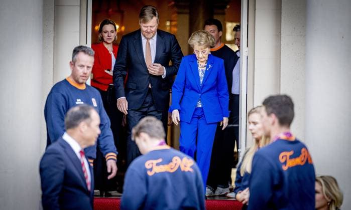 THE HAGUE - King Willem-Alexander and Princess Margriet receive the Dutch medal winners Niels de Langen, Jeroen Kampschreur and Lisa Bunschoten-Vos from the 2026 Paralympic Winter Games in Milan and Cortina d Ampezzo with Mirjam Sterk. Minister of Long-Term Care, Youth and Sport ROBIN UTRECHT ANP netherlands out - belgium out  Copyright: xx x553623537x originalFilename: 553623537.jpg