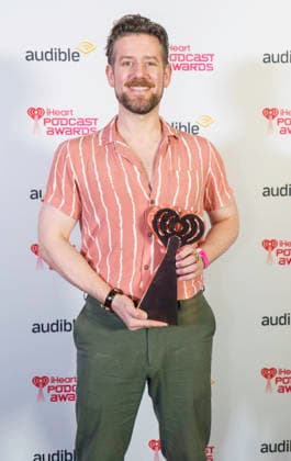 March 16, 2026: Austin, Texas. 2026 IHeartPodcast Awards, winners pose with their awards. Zackary Grady, wirter director, winner for Best Fiction, Murder at the Patel Motel. - ZUMAda1_ 20260316_zap_da1_087 Copyright: xSandraxDahdahx