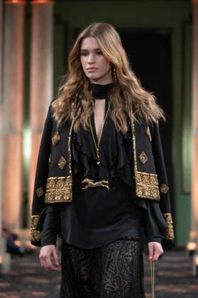 Johanna Ortiz - Mercedes-Benz Fashion Week Madrid A model walks the runway wearing a design by Johanna Ortiz during Mercedes-Benz Fashion Week de Madrid in IS Cervantes, 17 March 2026 Spain Madrid Spain Copyright: xAtilanoxGarciax xSOPAxImagesx photos09063