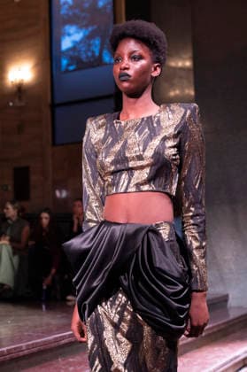 Juan Duyos - Mercedes-Benz Fashion Week Madrid A model walks the runway wearing a design by Juan Duyos during Mercedes-Benz Fashion Week de Madrid in IS Cervantes, 17 March 2026 Spain Madrid Spain Copyright: xAtilanoxGarciax xSOPAxImagesx photos08986