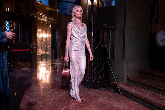 Juan Duyos - Mercedes-Benz Fashion Week Madrid A model walks the runway wearing a design by Juan Duyos during Mercedes-Benz Fashion Week de Madrid in IS Cervantes, 17 March 2026 Spain Madrid Spain Copyright: xAtilanoxGarciax xSOPAxImagesx photos08998