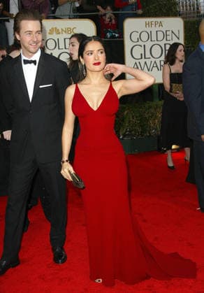 GOLDEN GLOBE ARVLS 15 FB Jan. 19, 2003 - Beverly Hills, CA, USA - K28569FB.GOLDEN AWARD ARRIVALS.BEVERLY HILLS HILTON, BEVERLY HILLS, CA.01 19 03 . FITZROY BARRETT 2003.SALMA HAYEK Copyright: xFitzroyxBarrettx