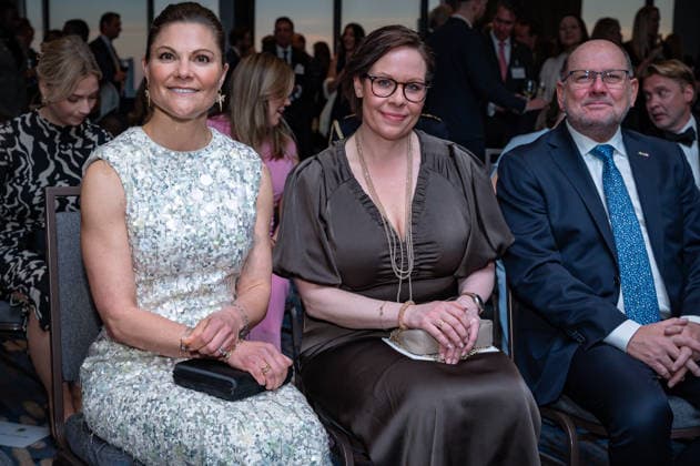 March 17, 2026, Houston, Texas, USA: H.R.H. CROWN PRINCESS VICTORIA OF SWEDEN, H.E. MARIA MALMER STENERGARD, and H.E. AMBASSADOR URBAN AHLIN attend a gala reception at The Westin Galleria Houston in Houston, Texas, on March 17, 2026. Houston USA - ZUMAp213 20260317_znp_p213_004 Copyright: xLynnxPenningtonx