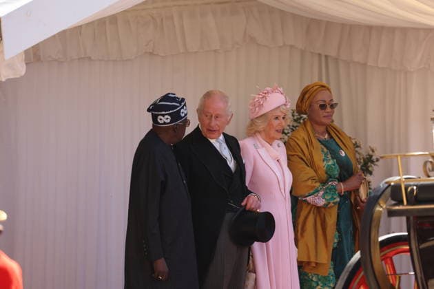 . 18 03 2026. Windsor , United Kingdom. King Charles III, Queen Camilla, Prince William and Kate Middleton, the Prince and Princess of Wales, at a Ceremonial Welcome at Windsor Castle, for the Nigerian President Bola Ahmed Tinubu and the First Lady Oluremi Tinubu, at the start of their State Visit to the United Kingdom.  xStephenxLockx xi-Imagesx IIM-26645-0001