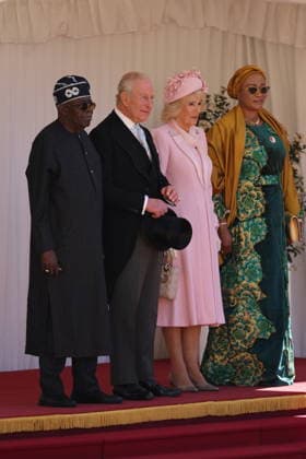 . 18 03 2026. Windsor , United Kingdom. King Charles III, Queen Camilla, Prince William and Kate Middleton, the Prince and Princess of Wales, at a Ceremonial Welcome at Windsor Castle, for the Nigerian President Bola Ahmed Tinubu and the First Lady Oluremi Tinubu, at the start of their State Visit to the United Kingdom.  xStephenxLockx xi-Imagesx IIM-26645-0002