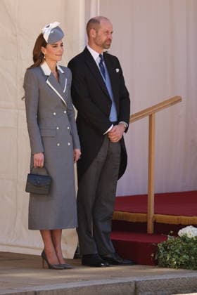 . 18 03 2026. Windsor , United Kingdom. King Charles III, Queen Camilla, Prince William and Kate Middleton, the Prince and Princess of Wales, at a Ceremonial Welcome at Windsor Castle, for the Nigerian President Bola Ahmed Tinubu and the First Lady Oluremi Tinubu, at the start of their State Visit to the United Kingdom.  xStephenxLockx xi-Imagesx IIM-26645-0003