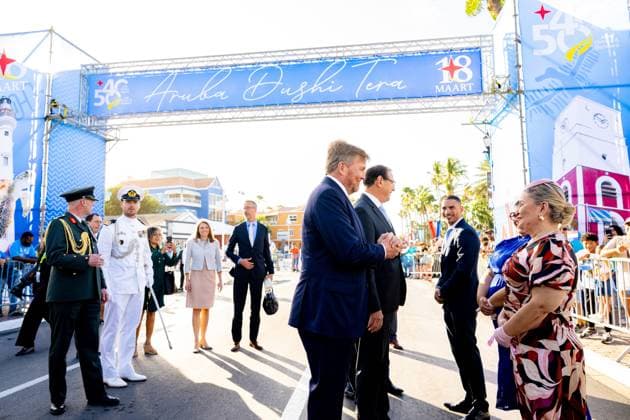 ORANJESTAD - King Willem-Alexander is attending the central commemorative ceremony in Aruba marking forty years of Status Aparte and fifty years of the Aruban flag and national anthem. The ceremony focused on national unity, identity, and the shared history of the kingdom. MISCHA SCHOEMAKER ANP netherlands out - belgium out  Copyright: xx x553704406x originalFilename: 553704406.jpg