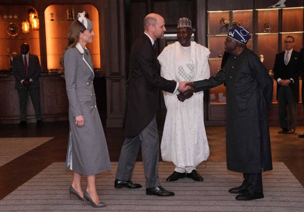 President of Nigeria s state visit to the UK The Prince and Princess of Wales receive President of Nigeria Bola Ahmed Tinubu (right) at the Fairmont Windsor Park hotel in Englefield Green, Windsor, Berkshire, on day one of their state visit to the UK. Picture date: Wednesday March 18, 2026., Credit:Yui Mok Avalon UK, Windsor  Copyright: xYuixMokx xAvalonx 1084059902