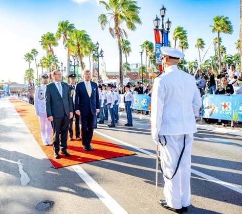 ORANJESTAD - King Willem-Alexander is attending the central commemorative ceremony in Aruba marking forty years of Status Aparte and fifty years of the Aruban flag and national anthem. The ceremony focused on national unity, identity, and the shared history of the kingdom. MISCHA SCHOEMAKER ANP netherlands out - belgium out  Copyright: xx x553707272x originalFilename: 553707272.jpg