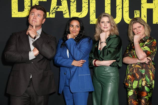 March 18, 2026: LUKE HEMSWORTH, MADELEINE SAMI and KATE MCLENNAN (1st R) attends the Australian Premiere of Deadloch Season Two at Hoyts Entertainment Quarter on March 18, 2026 in Sydney, Australia  - ZUMAa155 20260318_aaa_a155_014 Copyright: xChristopherxKhouryx