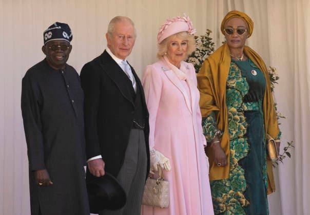 . 18 03 2026. Windsor , United Kingdom. King Charles III, Queen Camilla, Prince William and Kate Middleton, the Prince and Princess of Wales, at a Ceremonial Welcome at Windsor Castle, for the Nigerian President Bola Ahmed Tinubu and the First Lady Oluremi Tinubu, at the start of their State Visit to the United Kingdom.  xStephenxLockx xi-Imagesx IIM-26645-0057