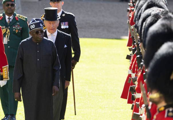 . 18 03 2026. Windsor , United Kingdom. King Charles III, Queen Camilla, Prince William and Kate Middleton, the Prince and Princess of Wales, at a Ceremonial Welcome at Windsor Castle, for the Nigerian President Bola Ahmed Tinubu and the First Lady Oluremi Tinubu, at the start of their State Visit to the United Kingdom.  xStephenxLockx xi-Imagesx IIM-26645-0059