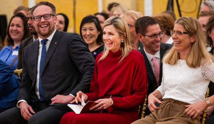 18-03-2026 Palace Queen Maxima attended the Indispensable Links (Onmisbare Schakels) meeting of the Orange Fund in the Grote Balzaal at palace Noordeinde in The Hague. Â  Copyright: xPPEx