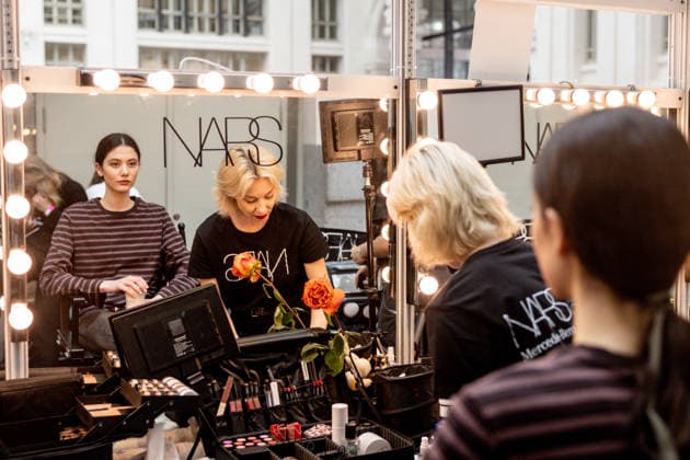Isabel Sanchís fashion show at Mercedes Benz Fashion Week Madrid Several people work in the hair and makeup before the Isabel Sanchís fashion show at Mercedes Benz Fashion Week Madrid, March 18, 2026, in Madrid Spain The Isabel Sanchís fashion show is part of the opening day of Mercedes Benz Fashion Week Madrid 2026, dedicated to haute couture and sophistication, where the designer presents her new party and bridal proposals in the Crystal Gallery of the Palacio de Cibeles to specialized press and guests MARCH 18, 2026 FASHION SHOW MODEL MODEL DESIGNER SHOW COLLECTION MBFWM HAIRDRESSER MAKE UP BACKSTAGE Madrid Madrid Madrid Spain  Copyright: xRicardoxRubiox 7377570