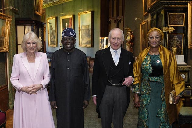. 18 03 2026. Windsor , United Kingdom. King Charles III and Queen Camilla hold an audience with President of Nigeria Bola Ahmed Tinubu and First Lady Oluremi Tinubu at Windsor Castle, on the first day of their state visit to the UK.  xi-Imagesx xPoolx IIM-26645-0130