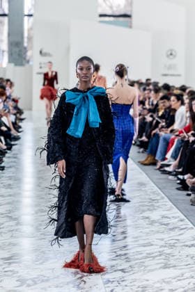 Claro Couture fashion show at Mercedes Benz Fashion Week Madrid A model during the Claro Couture fashion show at Mercedes Benz Fashion Week Madrid, March 18, 2026, in Madrid Spain The firm presents a haute couture proposal marked by femininity, luxury craftsmanship and sophisticated silhouettes The collection stands out for its careful tailoring, the contained brightness and a very applauded staging 18 MARCH 2026 FASHION SHOW ENTERTAINMENT DESIGNER HIGH COSTUME LUXURY COLLECTION MODEL Madrid Madrid Madrid Spain  Copyright: xRicardoxRubiox 7378204