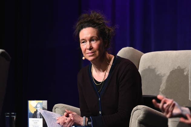 Author Monika Rinck reads and speaks at Lit Cologne, the international literature festival