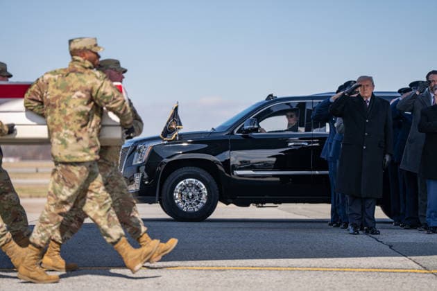 Trump attends transfer of bodies of US servicemen killed in the Middle East President Donald J. Trump attends the dignified transfer of six U.S. servicemembers killed in the Middle East, Wednesday, March 18, 2026, at Dover Air Force Base, Delaware., Credit:Abe McNatt Avalon  Copyright: xAbexMcNattx xAvalonx 1084166888