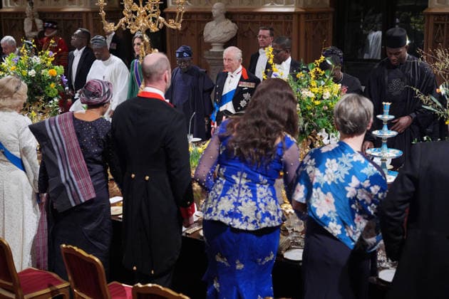 . 18 03 2026. Windsor , United Kingdom. King Charles III ,Queen Camilla, Prince William and Kate Middleton, the Prince and Princess of Wales, with President of Nigeria Bola Ahmed Tinubu and First Lady Oluremi Tinubu at a State Banquet at Windsor Castle, on the first day of their state visit to the UK.  xi-Imagesx xPoolx IIM-26645-0158