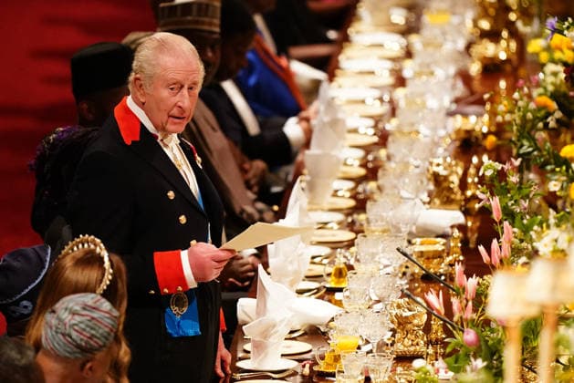 . 18 03 2026. Windsor , United Kingdom. King Charles III ,Queen Camilla, Prince William and Kate Middleton, the Prince and Princess of Wales, with President of Nigeria Bola Ahmed Tinubu and First Lady Oluremi Tinubu at a State Banquet at Windsor Castle, on the first day of their state visit to the UK.  xi-Imagesx xPoolx IIM-26645-0179