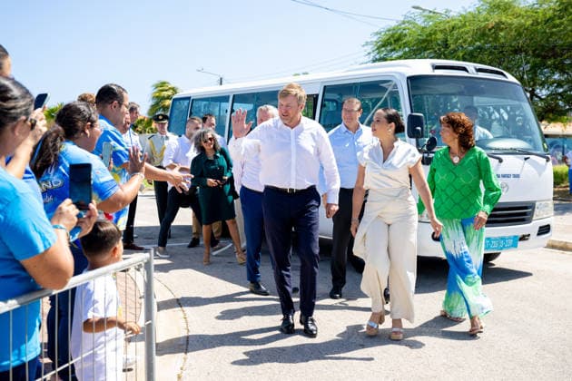 King visits Aruba to celebrate forty years of Status Aparte. Aruba 18 Mar 2026 King Willem-Alexander during a visit to the Olympic swimming complex Piscina Olimpico Roly Bisslik. There he spoke with swimmers and representatives of Aruban swimming and laid the foundation stone for the construction of a new warm-up swimming pool. Oranjestad Aruba  Copyright: xMischaxSchoemakerx