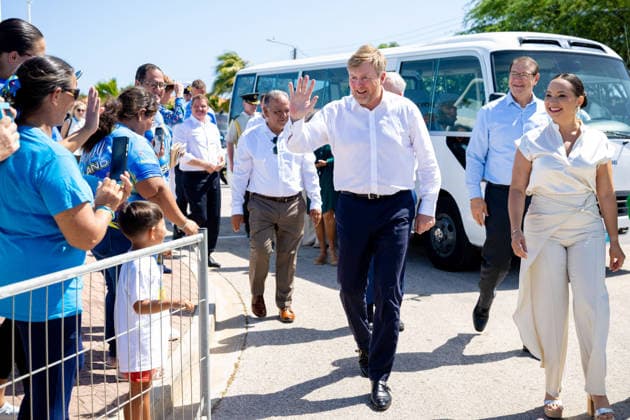 King visits Aruba to celebrate forty years of Status Aparte. Aruba 18 Mar 2026 King Willem-Alexander during a visit to the Olympic swimming complex Piscina Olimpico Roly Bisslik. There he spoke with swimmers and representatives of Aruban swimming and laid the foundation stone for the construction of a new warm-up swimming pool. Oranjestad Aruba  Copyright: xMischaxSchoemakerx