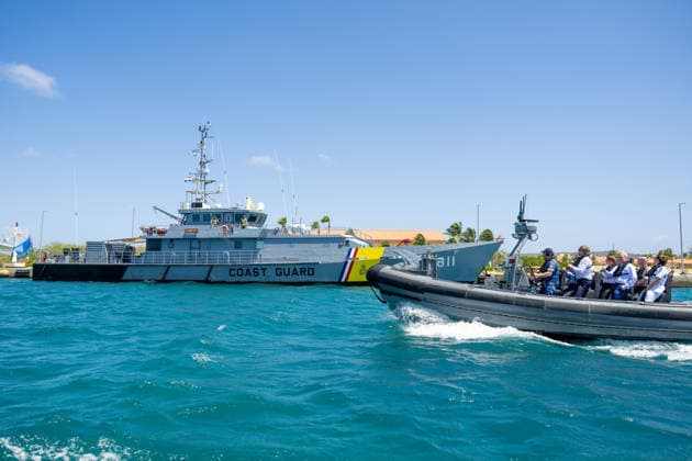 King visits Aruba to celebrate forty years of Status Aparte. Aruba 18 Mar 2026 King Willem-Alexander visits the Marine Barracks Savaneta. During the visit he boarded a station ship of the Royal Navy, where he spoke about the geopolitical situation in the region and the deployment of Defense in the Caribbean. Savaneta Aruba  Copyright: xMischaxSchoemakerx