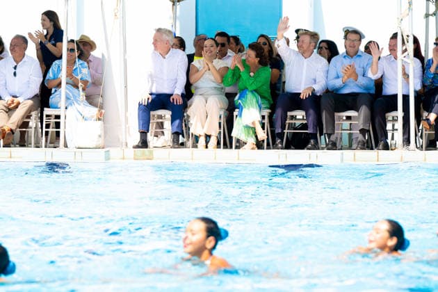 King visits Aruba to celebrate forty years of Status Aparte. Aruba 18 Mar 2026 King Willem-Alexander during a visit to the Olympic swimming complex Piscina Olimpico Roly Bisslik. There he spoke with swimmers and representatives of Aruban swimming and laid the foundation stone for the construction of a new warm-up swimming pool. Oranjestad Aruba  Copyright: xMischaxSchoemakerx