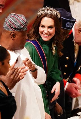 Nigerian State visit to the UK The State Banquet for The President, Bola Ahmed Tinubu, and First Lady of Nigeria, Oluremi Tinubu, on the first day of their State visit to the UK, at Windsor Castle, Windsor, Berkshire, UK, on the 18th March 2026. Picture by Aaron Chown WPA-Pool Windsor Windsor Castle Berkshire United Kingdom  WHA-0814
