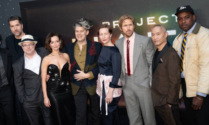 NY Premiere of Project Hail Mary Featuring: Drew Goddard, Andy Weir, Milana Vayntrub, James Ortiz, Sandra Hüller, Ryan Gosling, Ken Leung, Lionel Boyce Where: New York, New York, United States When: 19 Mar 2026 Credit: Janet Mayer INSTARimages.com EDITORIAL USE ONLY. NOT FOR USE BY NEWSPAPERS BASED IN THE UK. Copyright: xx instar55564891