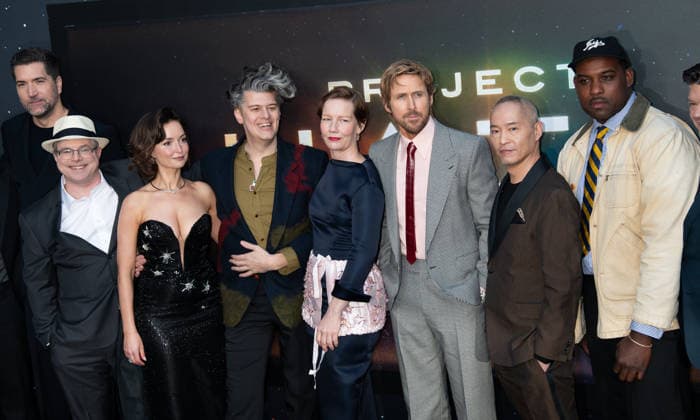 NY Premiere of Project Hail Mary Featuring: Drew Goddard, Andy Weir, Milana Vayntrub, James Ortiz, Sandra Hüller, Ryan Gosling, Ken Leung, Lionel Boyce Where: New York, New York, United States When: 19 Mar 2026 Credit: Janet Mayer INSTARimages.com EDITORIAL USE ONLY. NOT FOR USE BY NEWSPAPERS BASED IN THE UK. Copyright: xx instar55564892